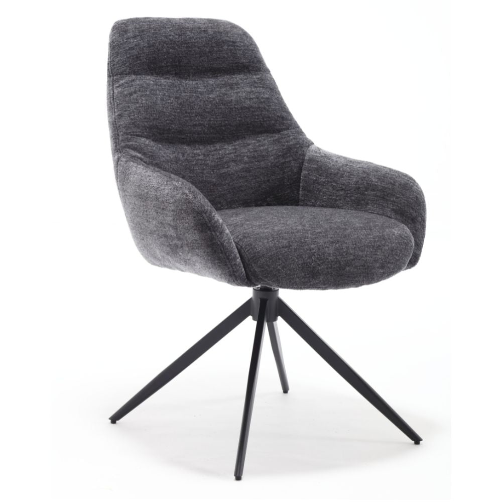 Eleganter Drehstuhl AITANA anthrazit 360° + Returnfunktion Webstoff