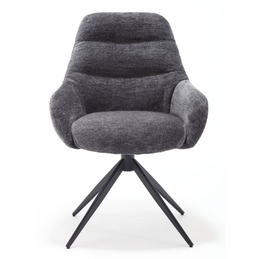 Eleganter Drehstuhl AITANA anthrazit 360° + Returnfunktion Webstoff