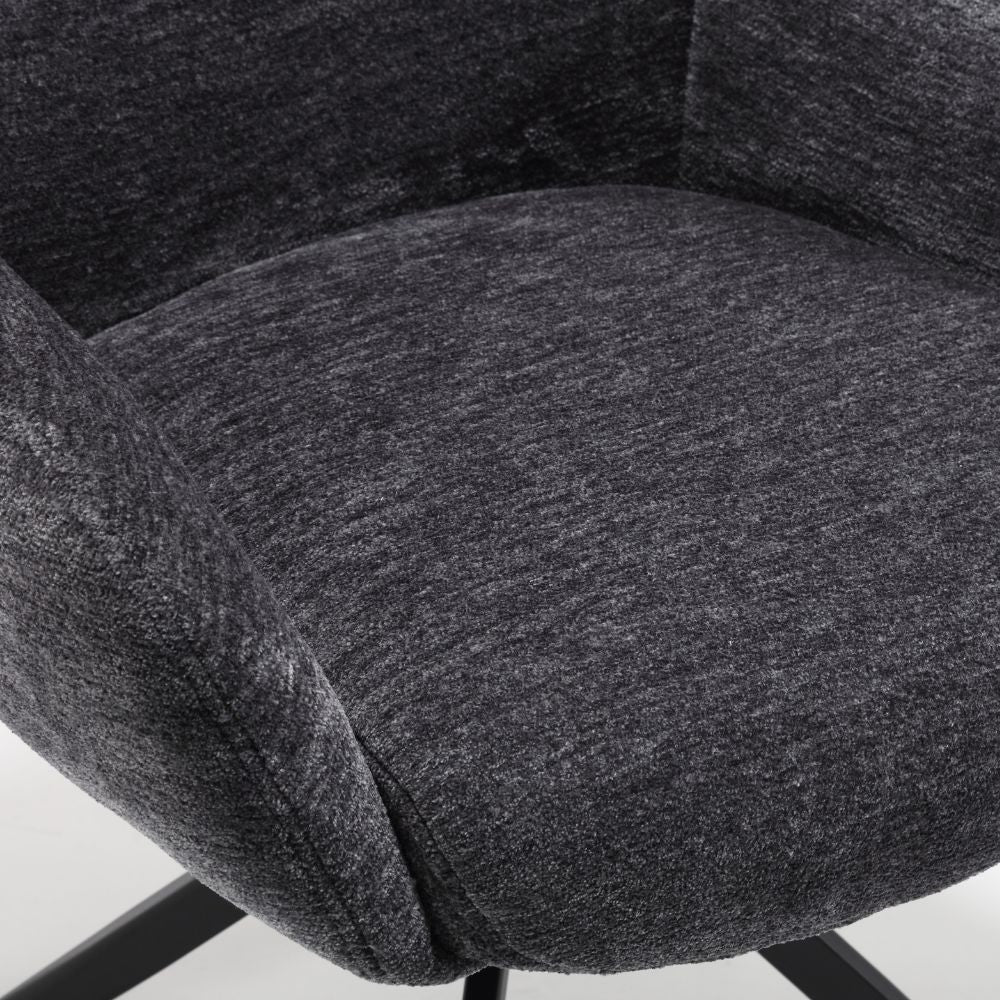 Eleganter Drehstuhl AITANA anthrazit 360° + Returnfunktion Webstoff
