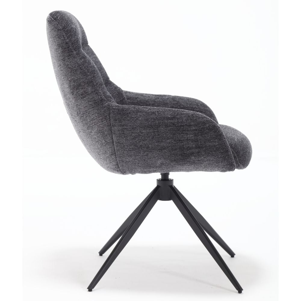 Eleganter Drehstuhl AITANA anthrazit 360° + Returnfunktion Webstoff