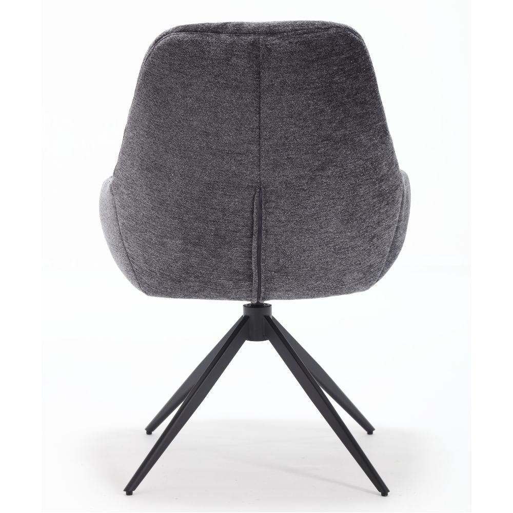 Eleganter Drehstuhl AITANA anthrazit 360° + Returnfunktion Webstoff