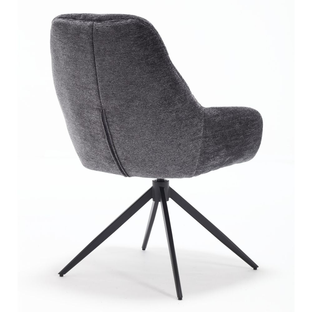 Eleganter Drehstuhl AITANA anthrazit 360° + Returnfunktion Webstoff