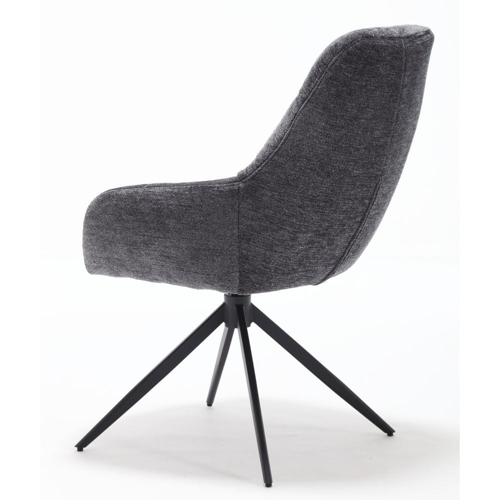 Eleganter Drehstuhl AITANA anthrazit 360° + Returnfunktion Webstoff
