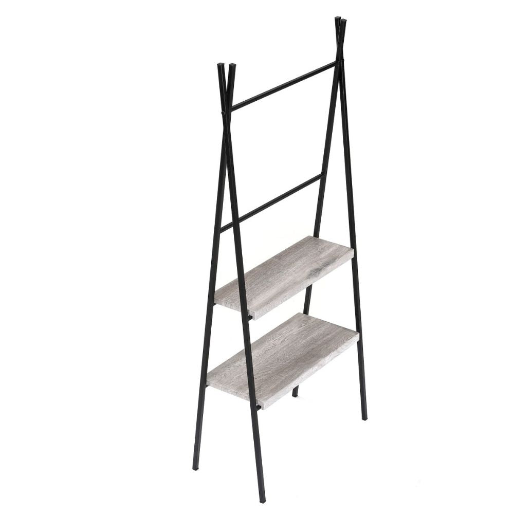 Modernes Leiterregal META 125cm Eichen-Optik Regal Metallgestell – LebensWohnArt