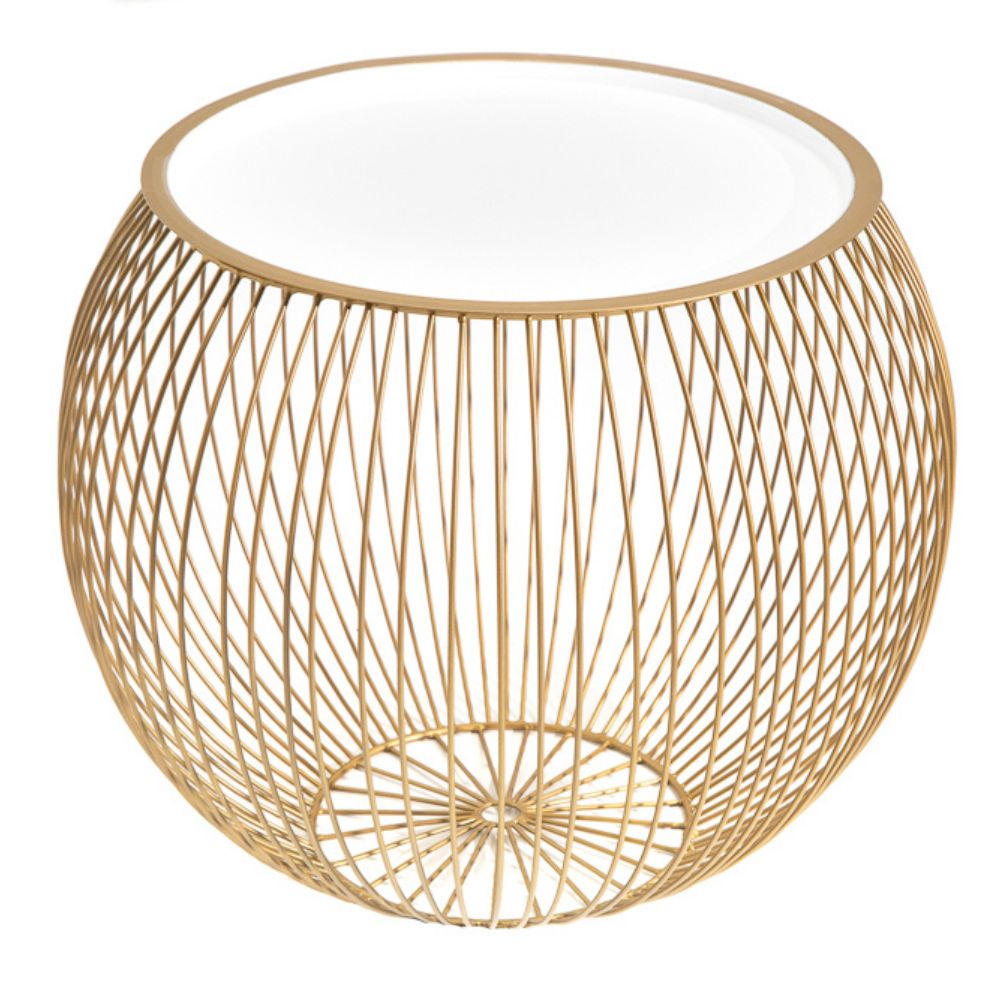 Filigraner Aufbewahrungs-Couchtisch mit Tablett AGGIO 41cm gold