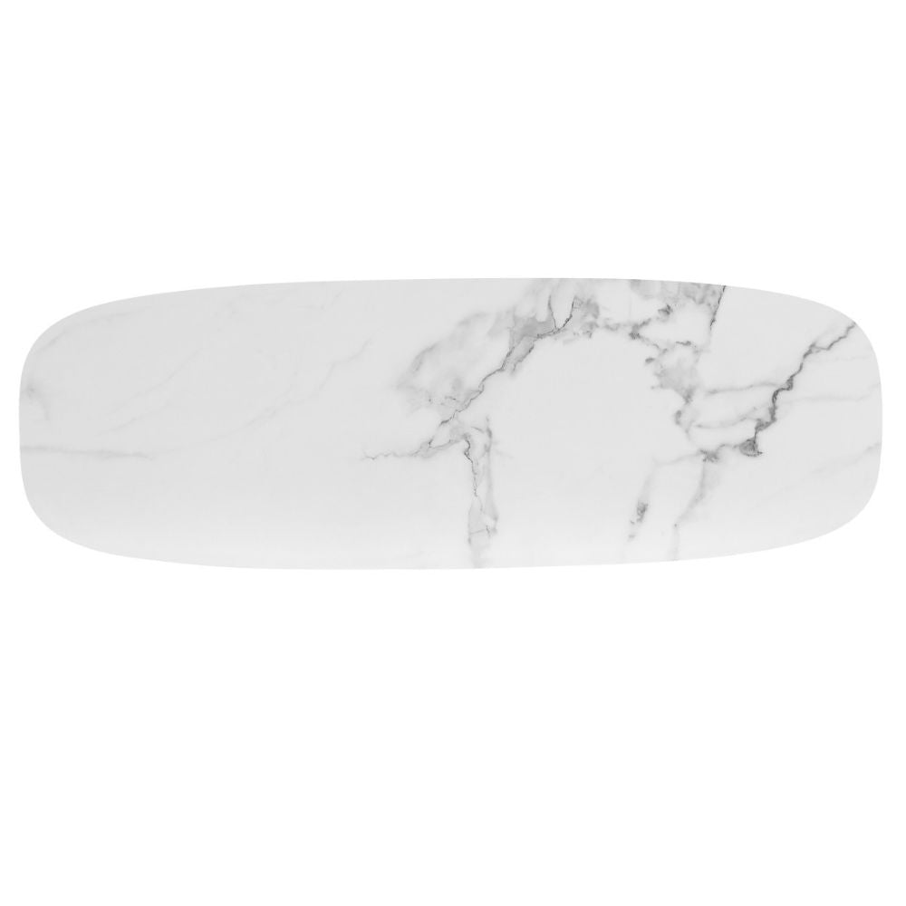 Design Konsolentisch TURIN 120cm weiss Marmor-Optik Metallgestell