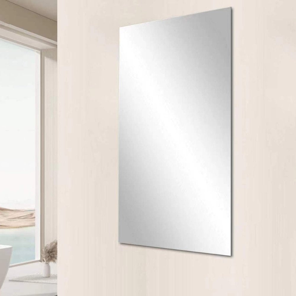 Puristischer Spiegel ENJA 70x50cm längs+quer ESG-Glas rahmenlos