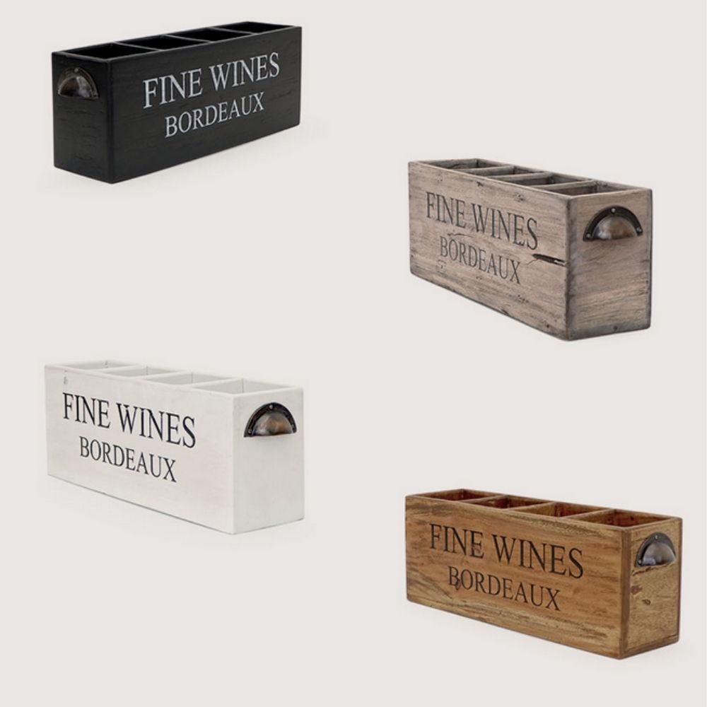 Dekorative Flaschenbox CHATEAU 45cm antik-weiss Mahagony