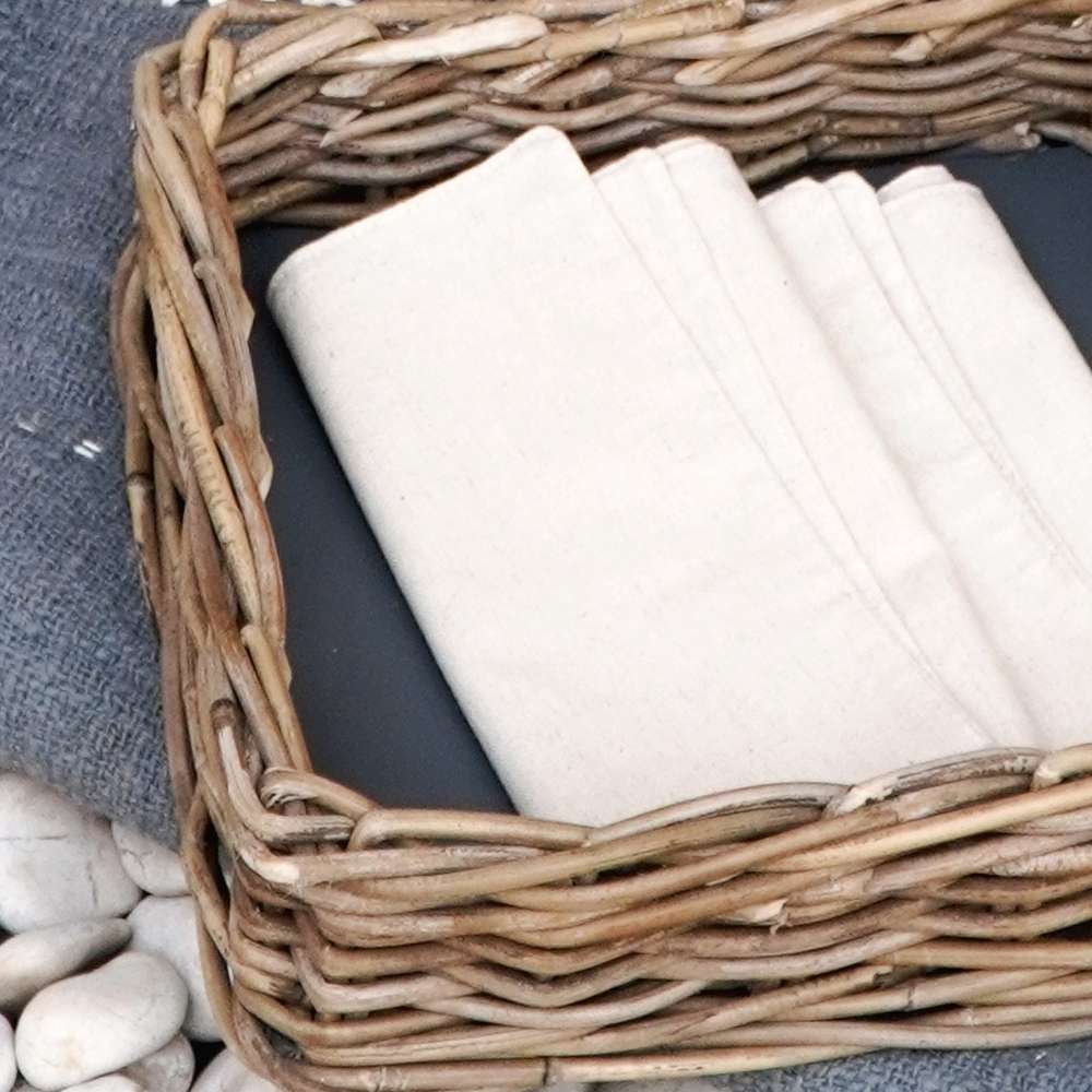Landhaus-Tablett VERONA 21x27cm Kubu Grey Rattan Handarbeit