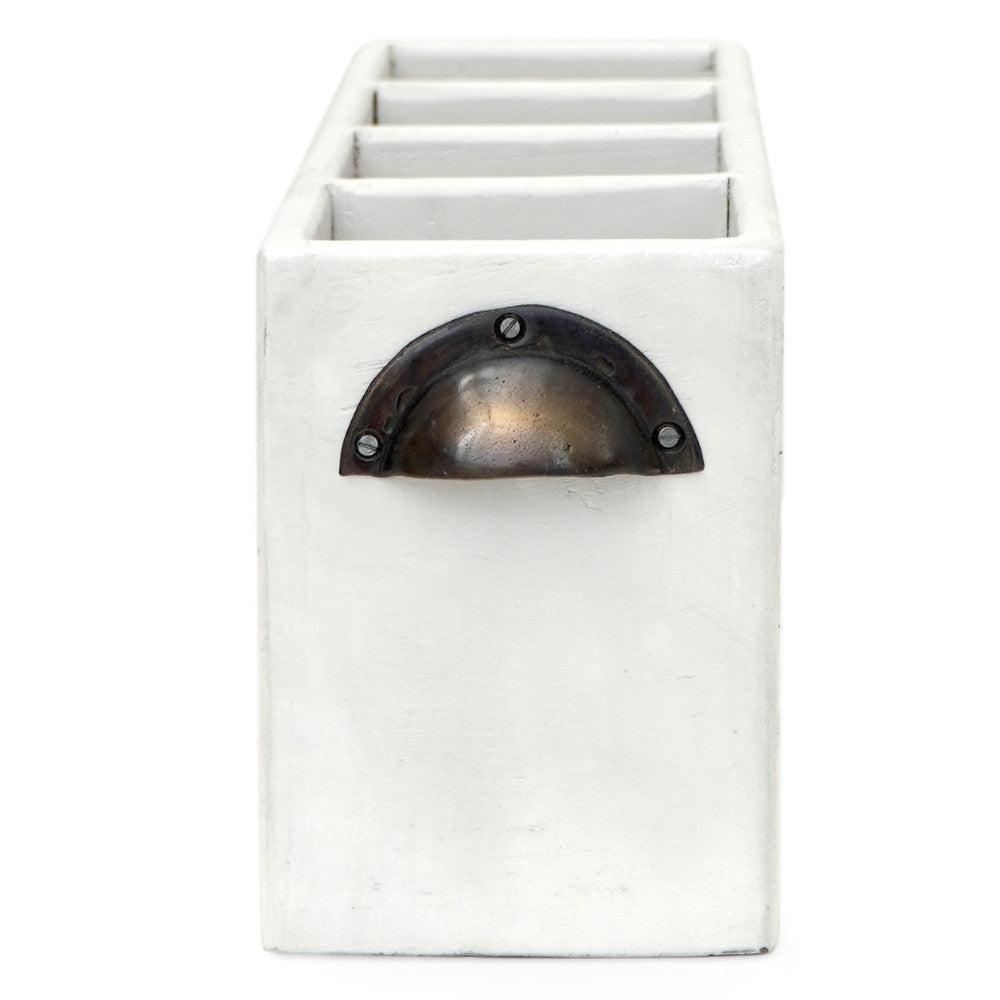 Dekorative Flaschenbox CHATEAU 45cm antik-weiss Mahagony