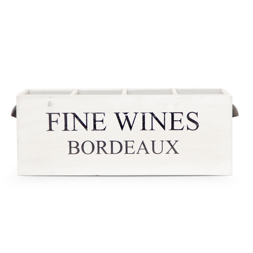 Dekorative Flaschenbox CHATEAU 45cm antik-weiss Mahagony