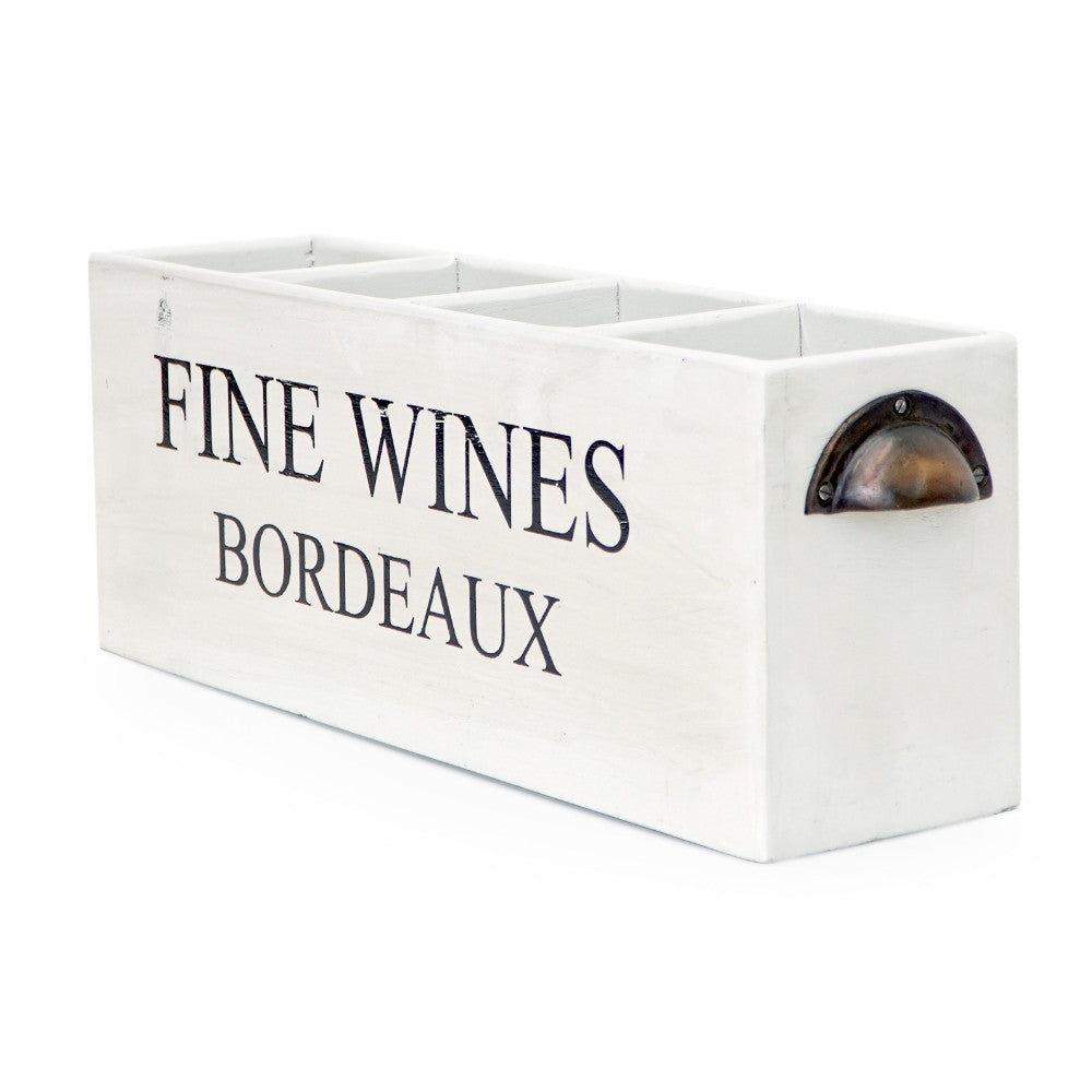 Dekorative Flaschenbox CHATEAU 45cm antik-weiss Mahagony