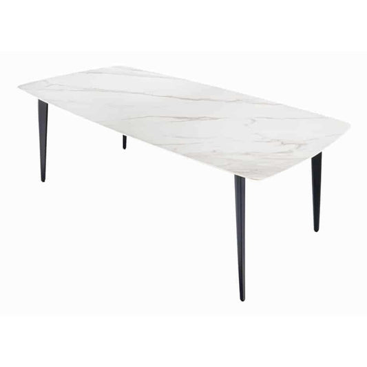 Eleganter Esstisch VENEZIA 180cm weiss-schwarz Marmor-Optik Keramik