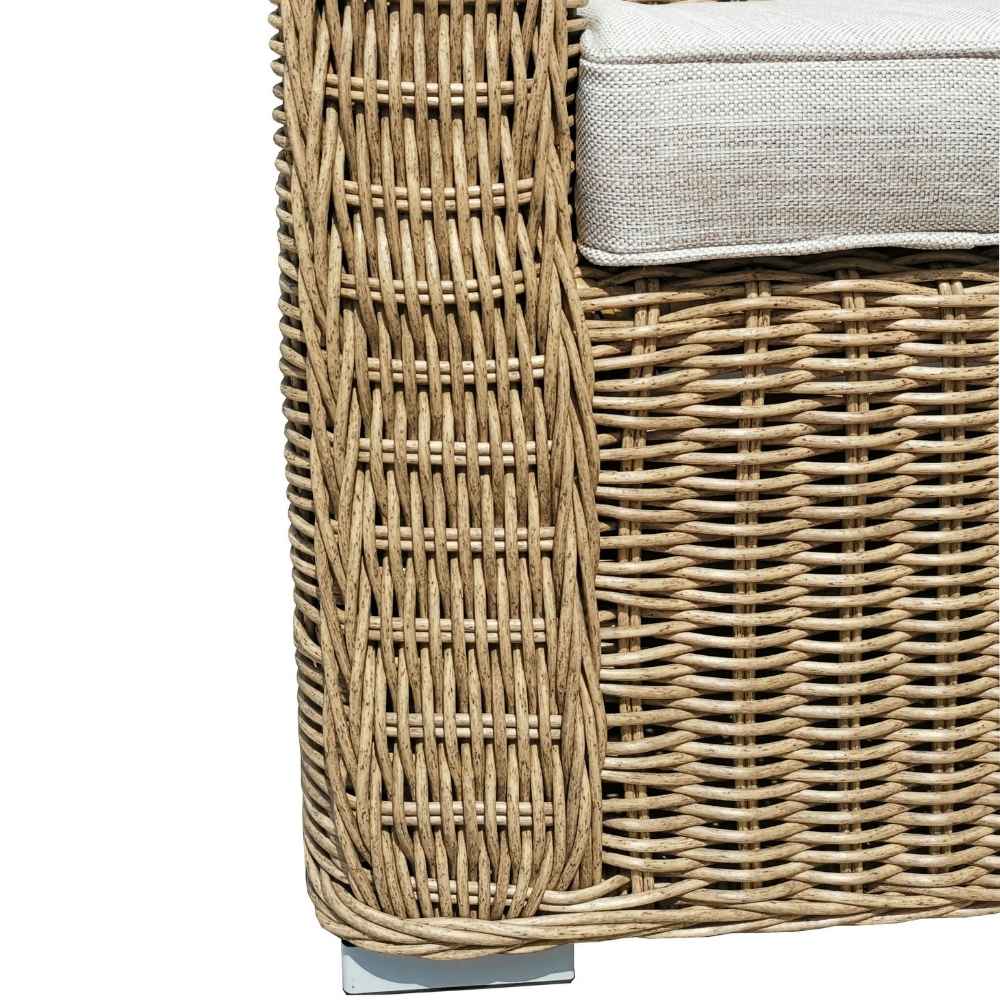 2er Lounge Sofa VITA rundes Polyrattan Natural