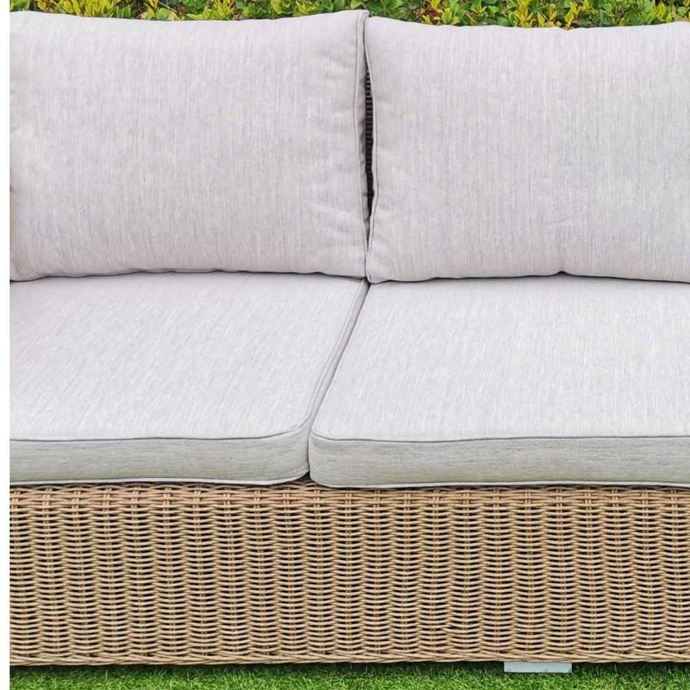 2er Lounge Sofa VITA rundes Polyrattan Natural