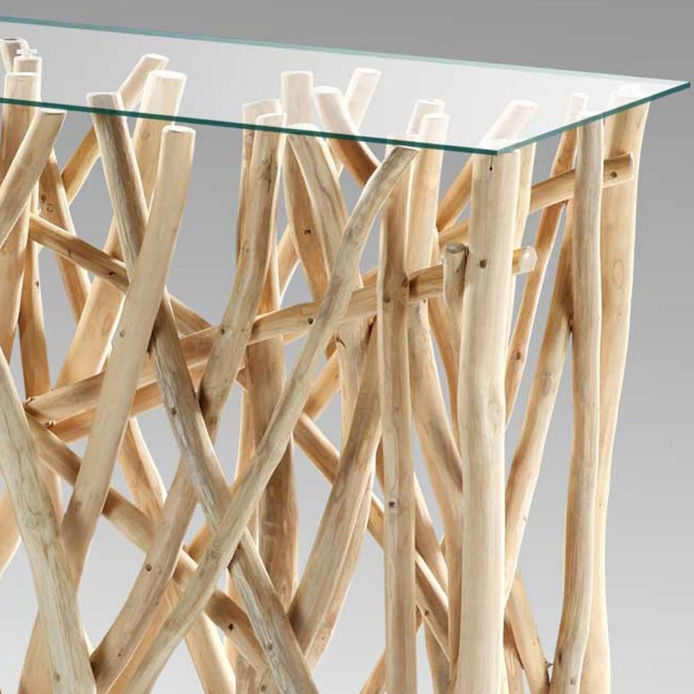 Teak Designer Konsolentisch DRIFT Natur ca. 120x40cm Flur