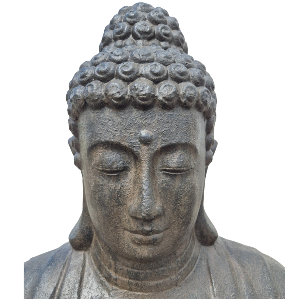 Dekorative Figur BUDDHA PRAYER 160cm antik-schwarz Garten Indoor