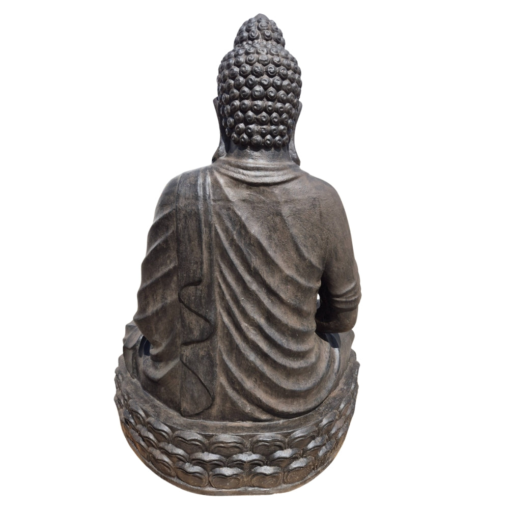 Dekorative Figur BUDDHA PRAYER 160cm antik-schwarz Garten Indoor