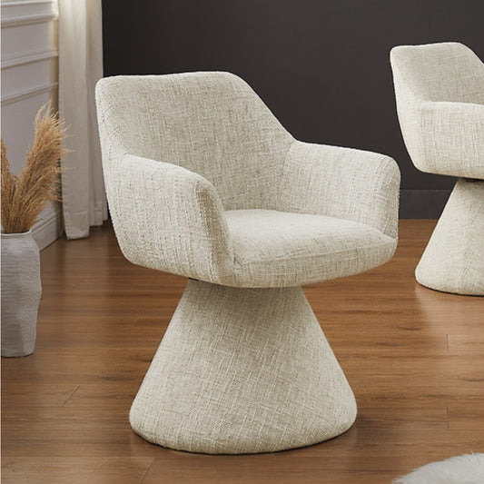 Komfortstuhl mit Drehfunktion BIENTO beige Chenille 180° Auto-Return