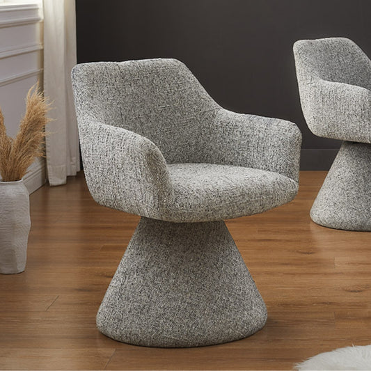 Komfortstuhl mit Drehfunktion BIENTO grau Chenille 180° Auto-Return