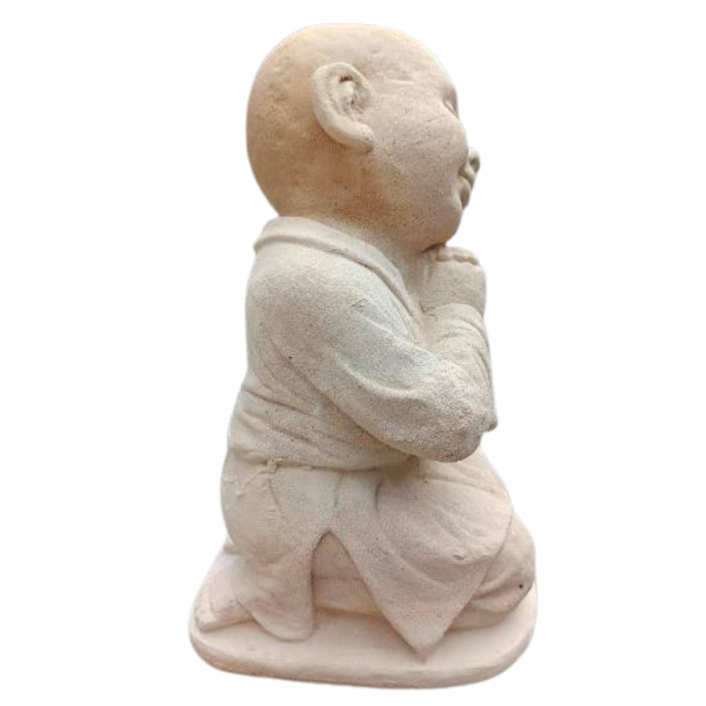 Buddha Figur DREAM ca. H42cm Antik-Beige Zement