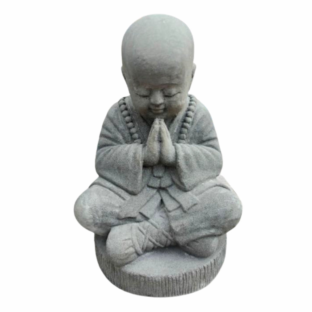 Buddha Figur BERDOA 40cm Grau Zement Garten Dekoration