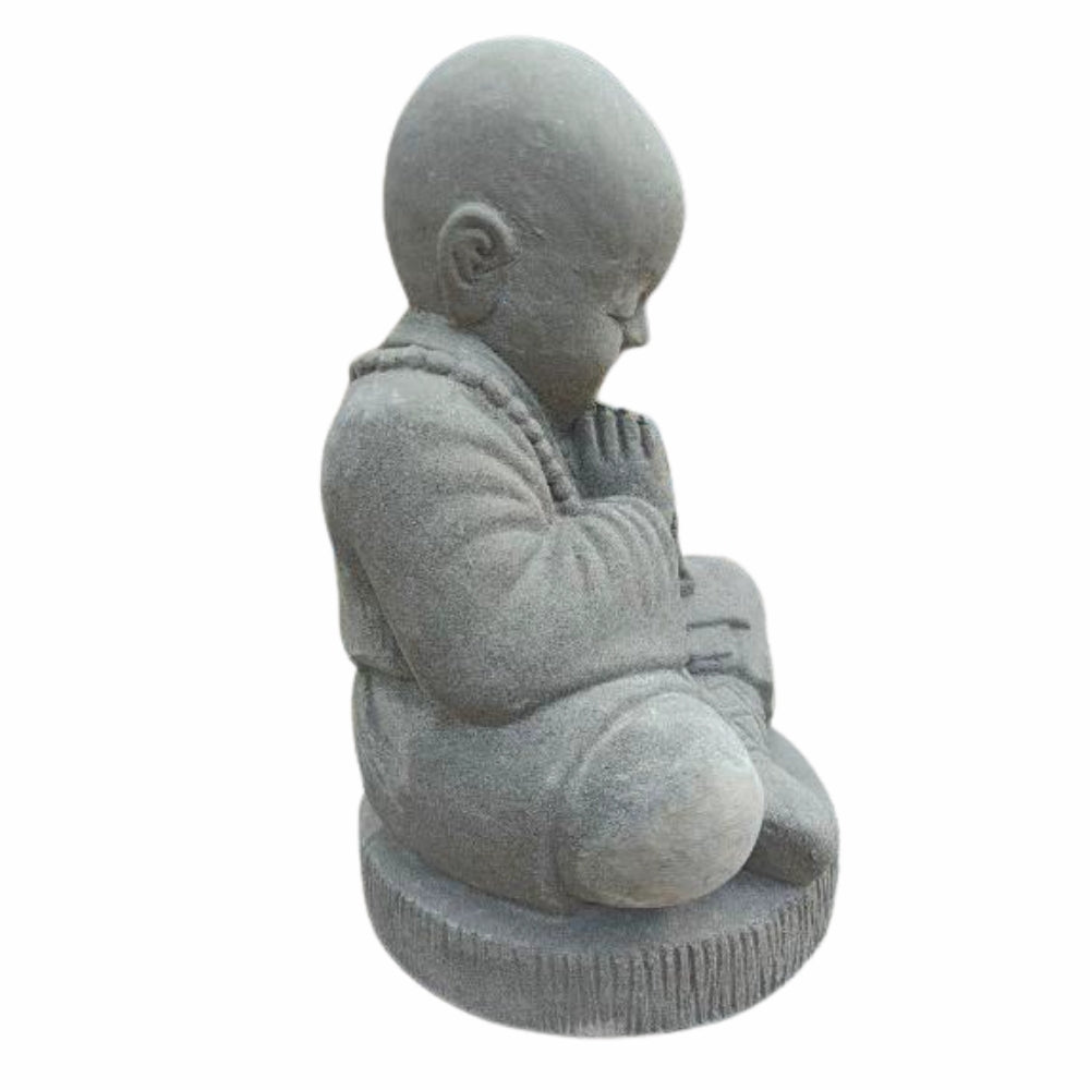 Buddha Figur BERDOA 40cm Grau Zement Garten Dekoration