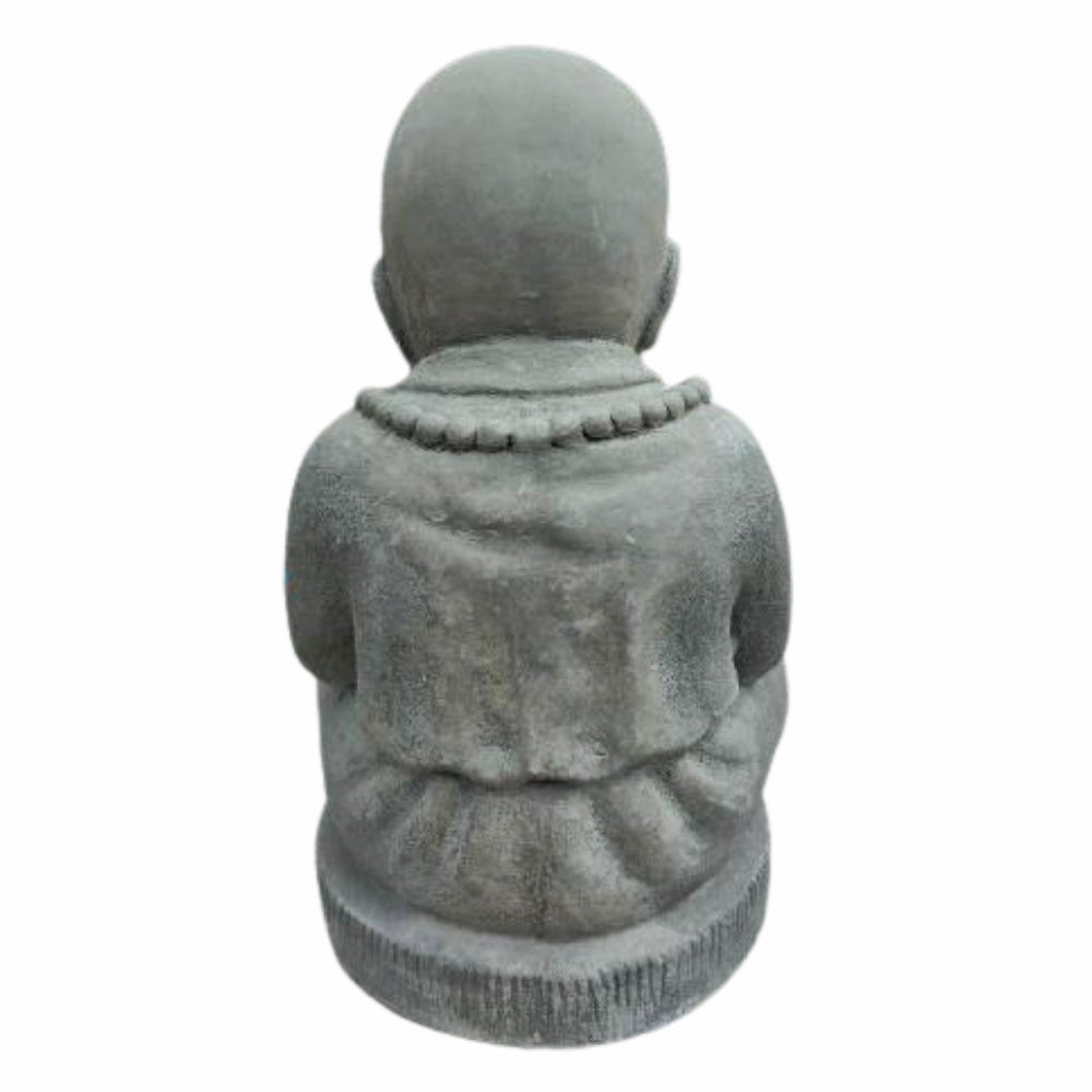 Buddha Figur BERDOA 40cm Grau Zement Garten Dekoration