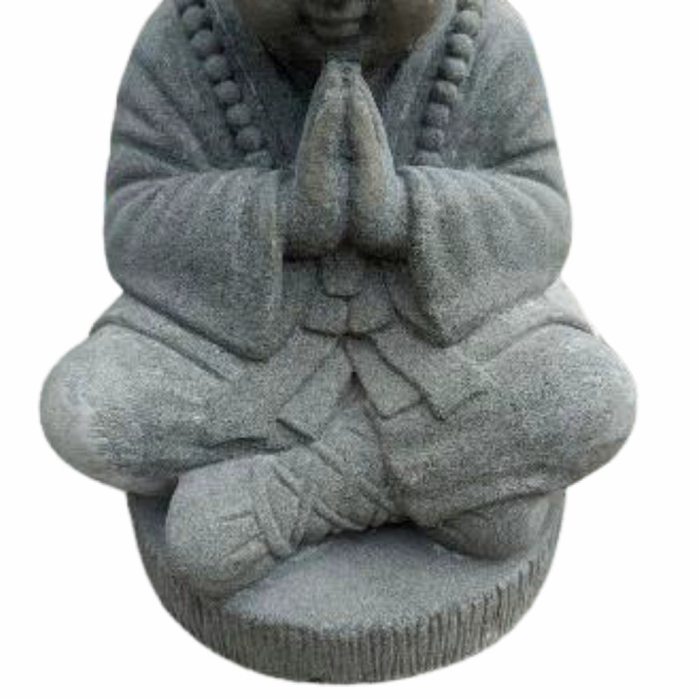 Buddha Figur BERDOA 40cm Grau Zement Garten Dekoration