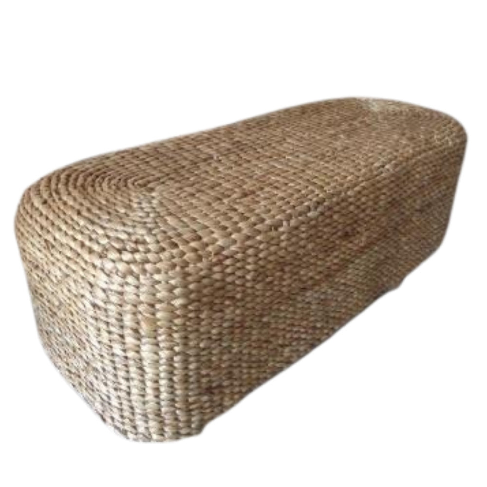 Wasserhyazinth Teakholz Sitzbank AMSTERDAM 80cm natural Unikat