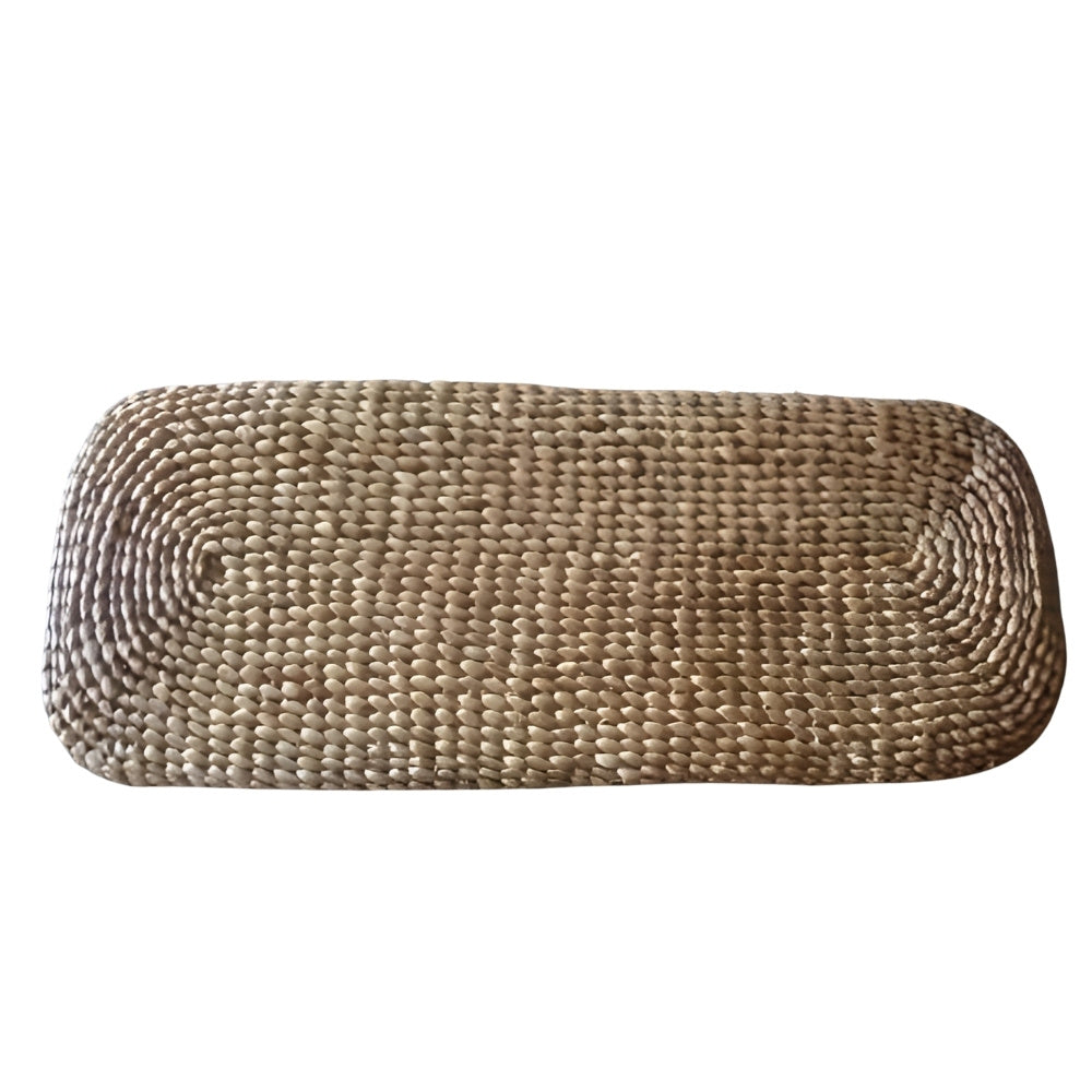 Wasserhyazinth Teakholz Sitzbank AMSTERDAM 80cm natural Unikat