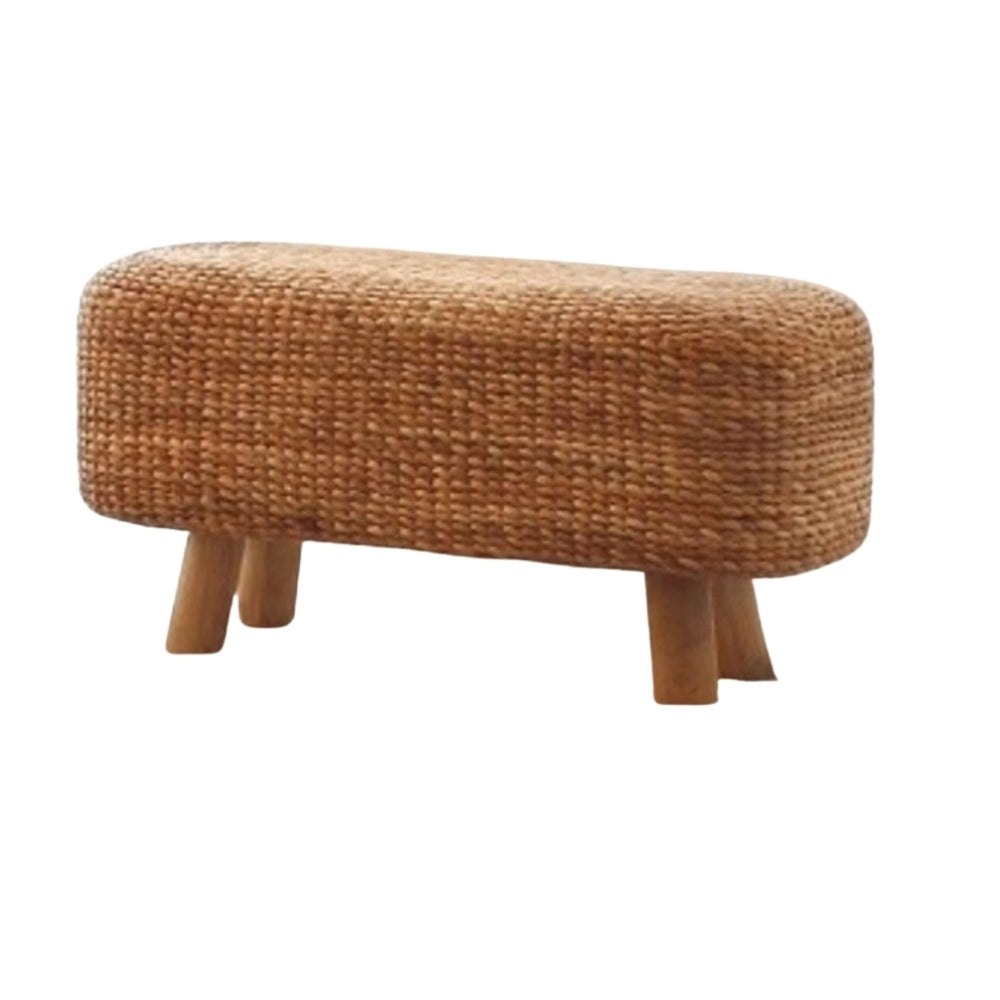 Wasserhyazinth Teakholz Sitzbank AMSTERDAM 80cm natural Unikat