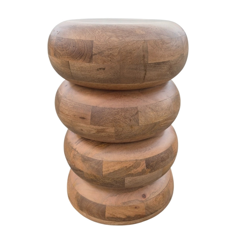 Massivholz Beistelltisch KITAR-A 50cm Mangoholz natural Handmade