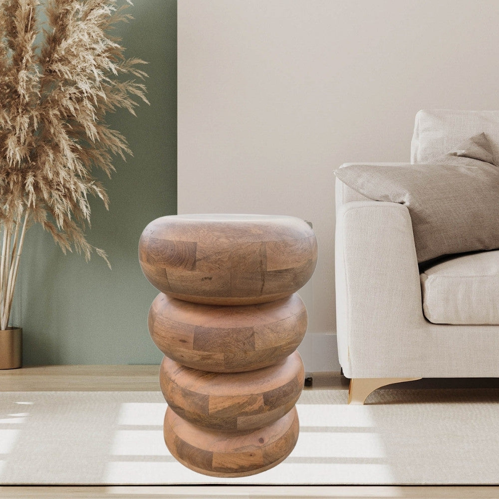 Massivholz Beistelltisch KITAR-A 50cm Mangoholz natural Handmade