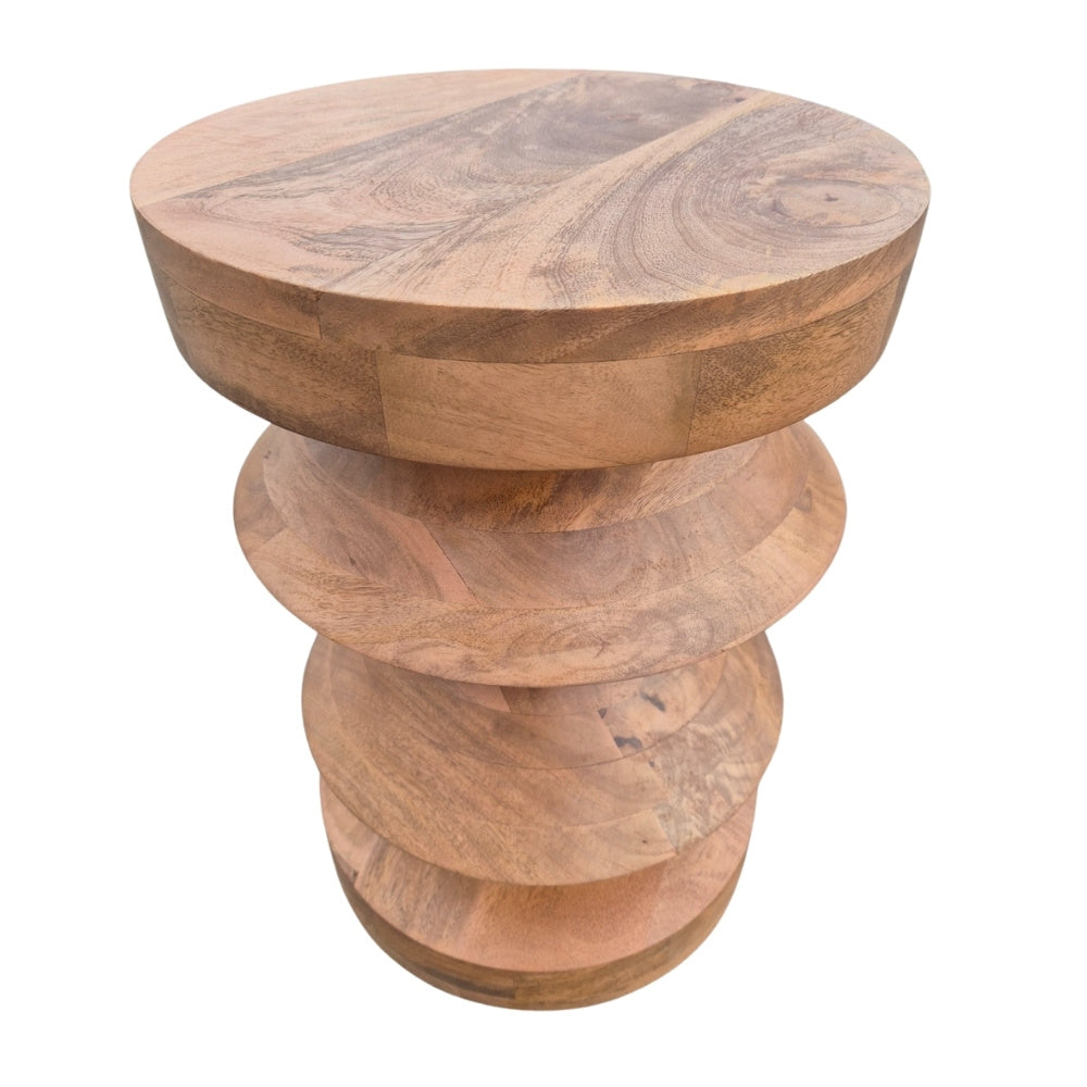 Massivholz Beistelltisch KITAR-C 50cm Mangoholz natural Handmade