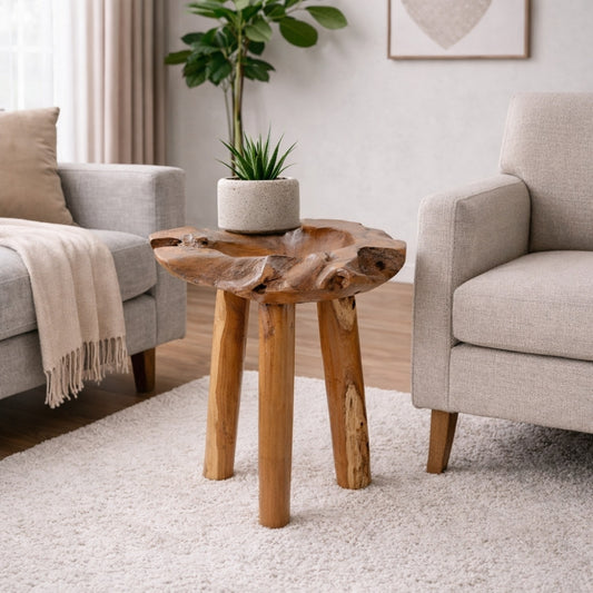 Individueller Teak Beistelltisch BIG BOWL ca.50cm Natural