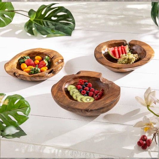 Schale PREMIUM BOWL Ø ca.: 20cm aus massivem Teak-Wurzelholz