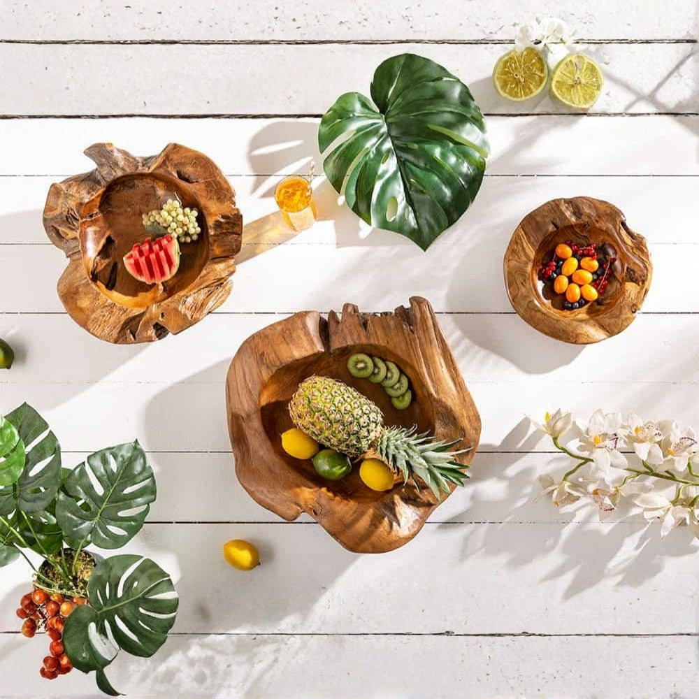 Schale PREMIUM BOWL Ø ca.: 20cm aus massivem Teak-Wurzelholz