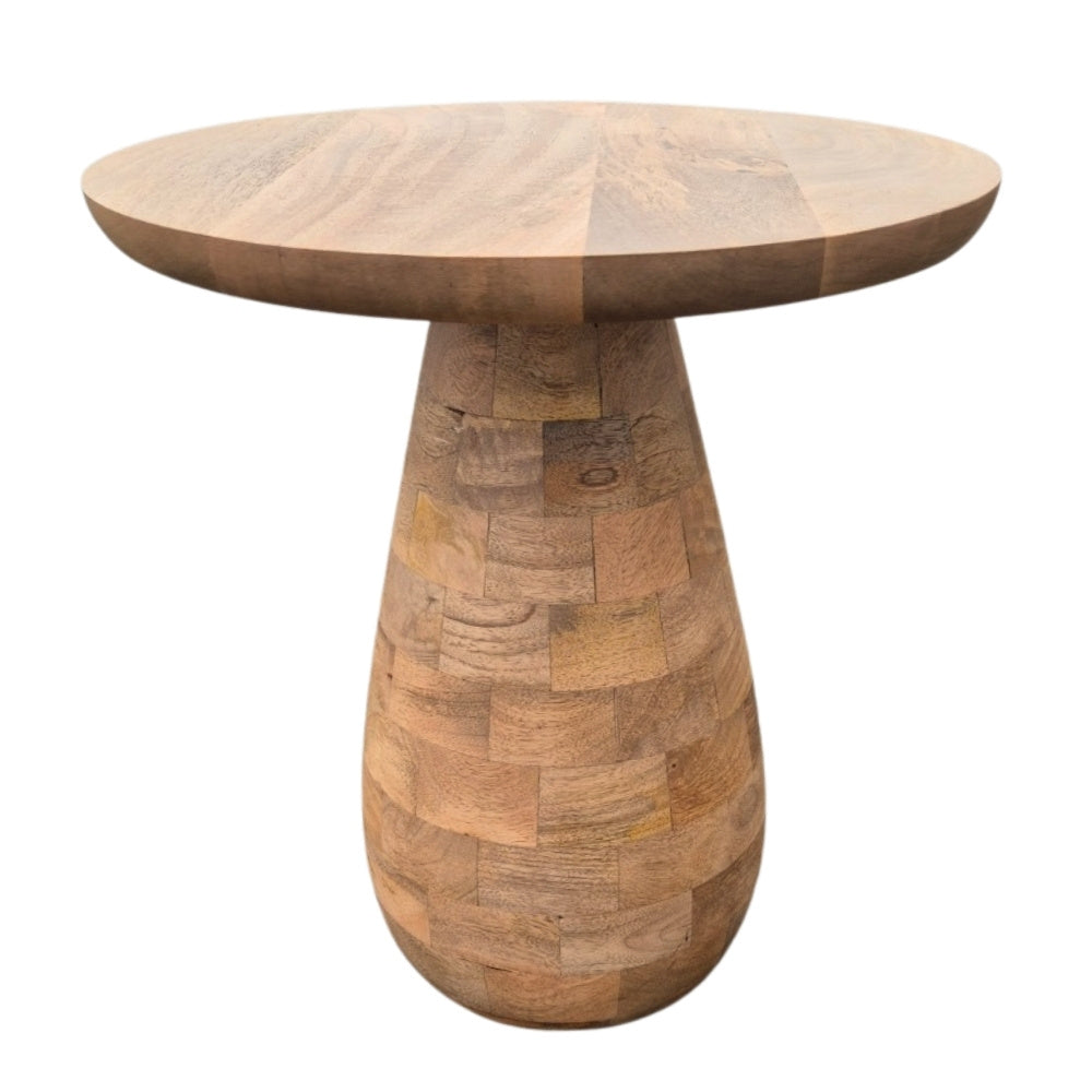 Massivholz Beistelltisch KITAR-G 45cm Mangoholz natural Pflanzhocker