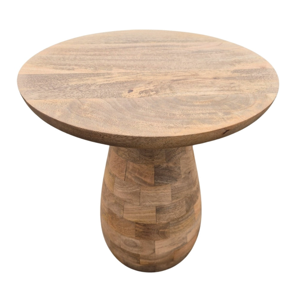 Massivholz Beistelltisch KITAR-G 45cm Mangoholz natural Pflanzhocker