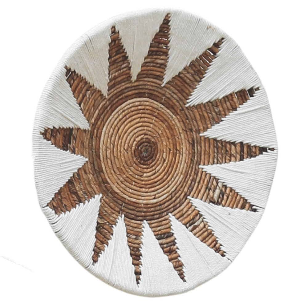 3-tlg. Wanddeko-Set SOLEIL rund  50cm natur Bast Boho Dekoration