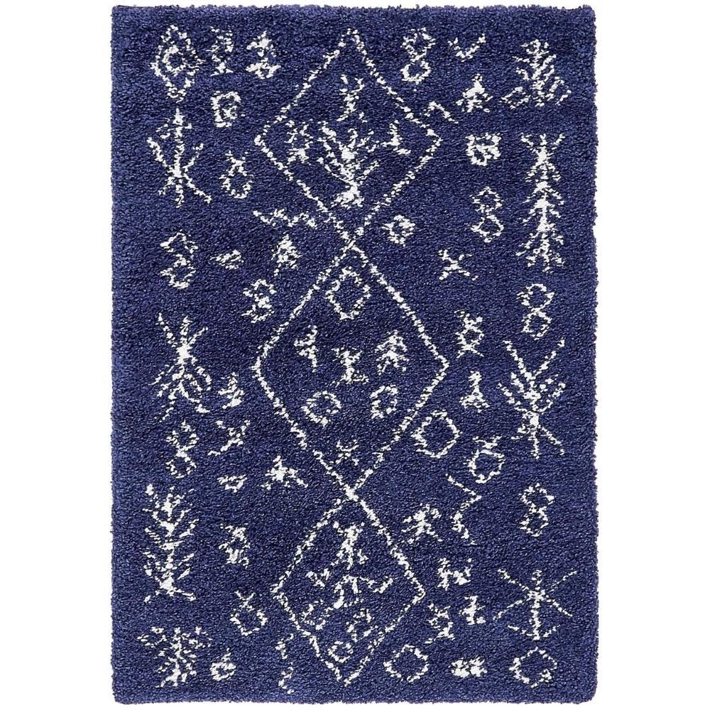 Teppich MARA Shaggy Rechteckig Marineblau diverse Größen