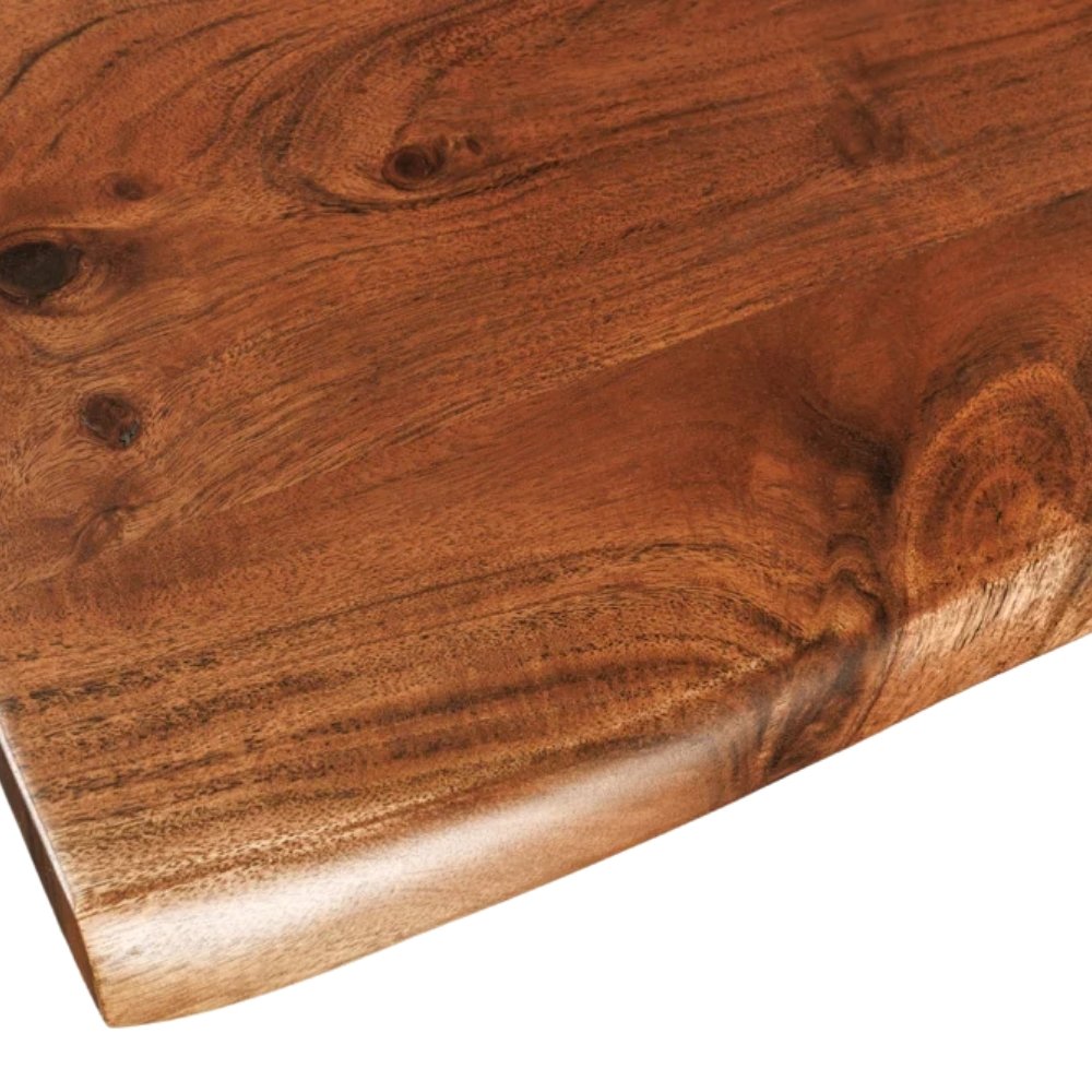 Esstisch NARBOL 120x80 cm Akazie Massivholz Baumkante X-Gestell