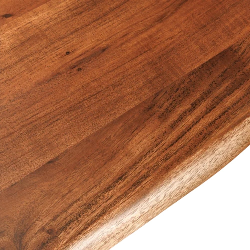 Esstisch NARBOL 140x80cm Akazie Massivholz Baumkante Metallgestell