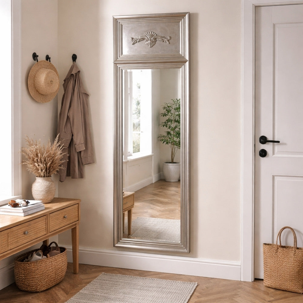 Barock Spiegel IMPRESS silber 180x60cm Holzrahmen