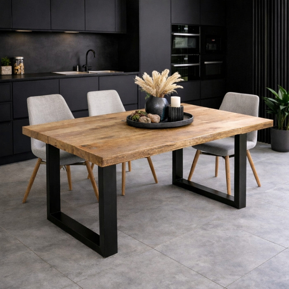 Esstisch CRAFT 160cm Mango natur  Massivholz Metall Kufengestell