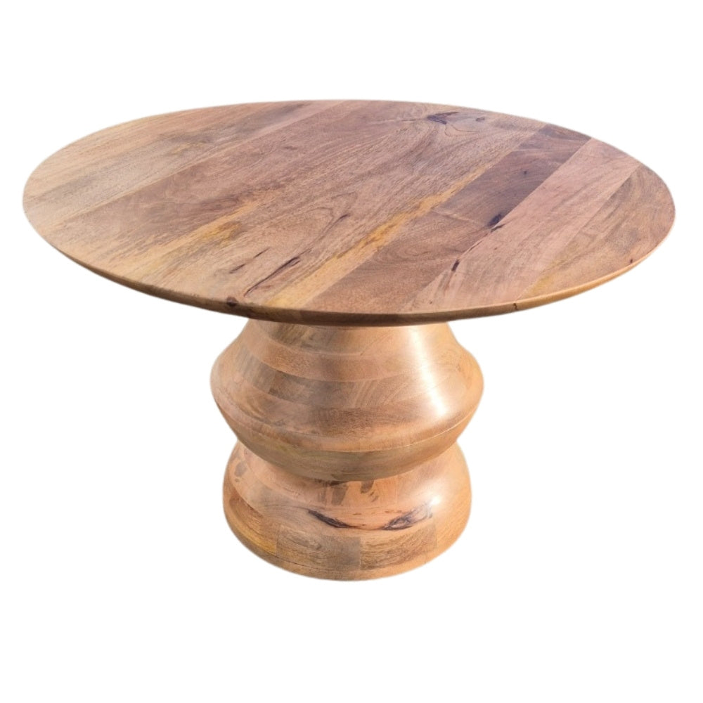 Couchtisch Mangoholz rund 70 cm KITAR-M Wohnzimmertisch natur – LebensWohnArt