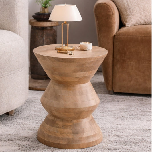 Massivholz Beistelltisch KITAR-B 50cm Mangoholz natural Handmade