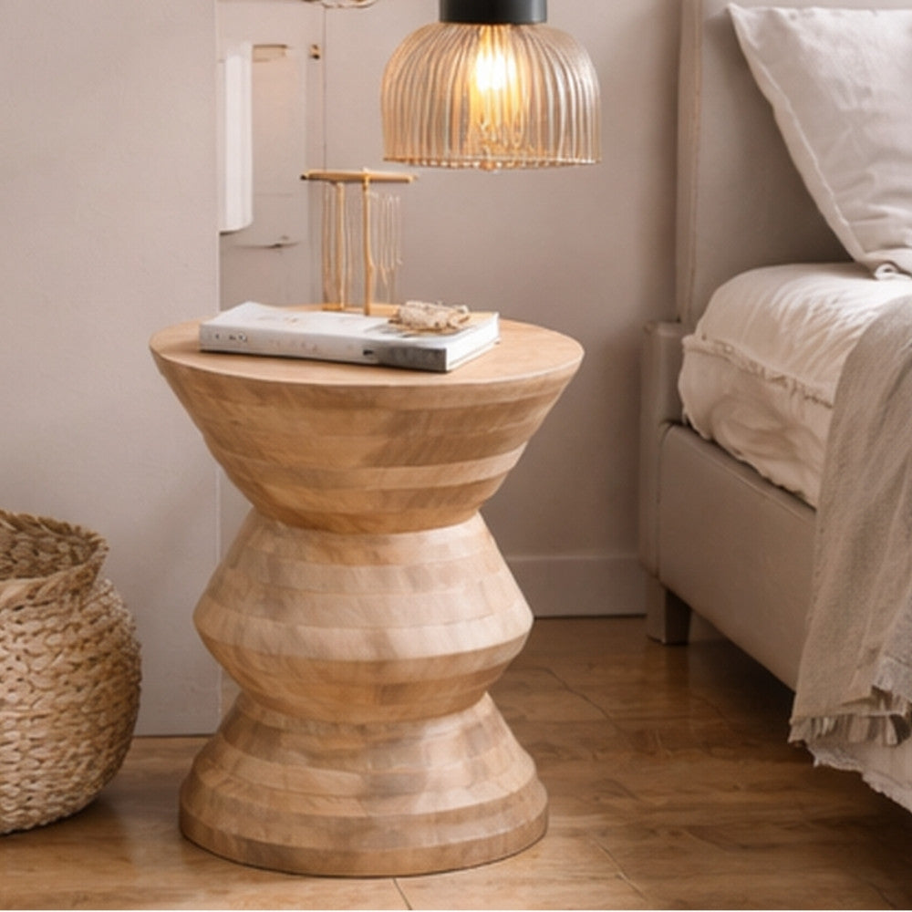 Massivholz Beistelltisch KITAR-B 50cm Mangoholz natural Handmade