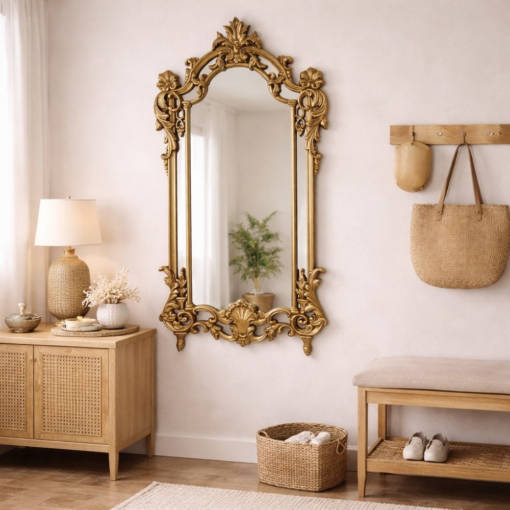 Opulenter Wandspiegel KINGDOM 150cm Gold Barock Verzierung Design